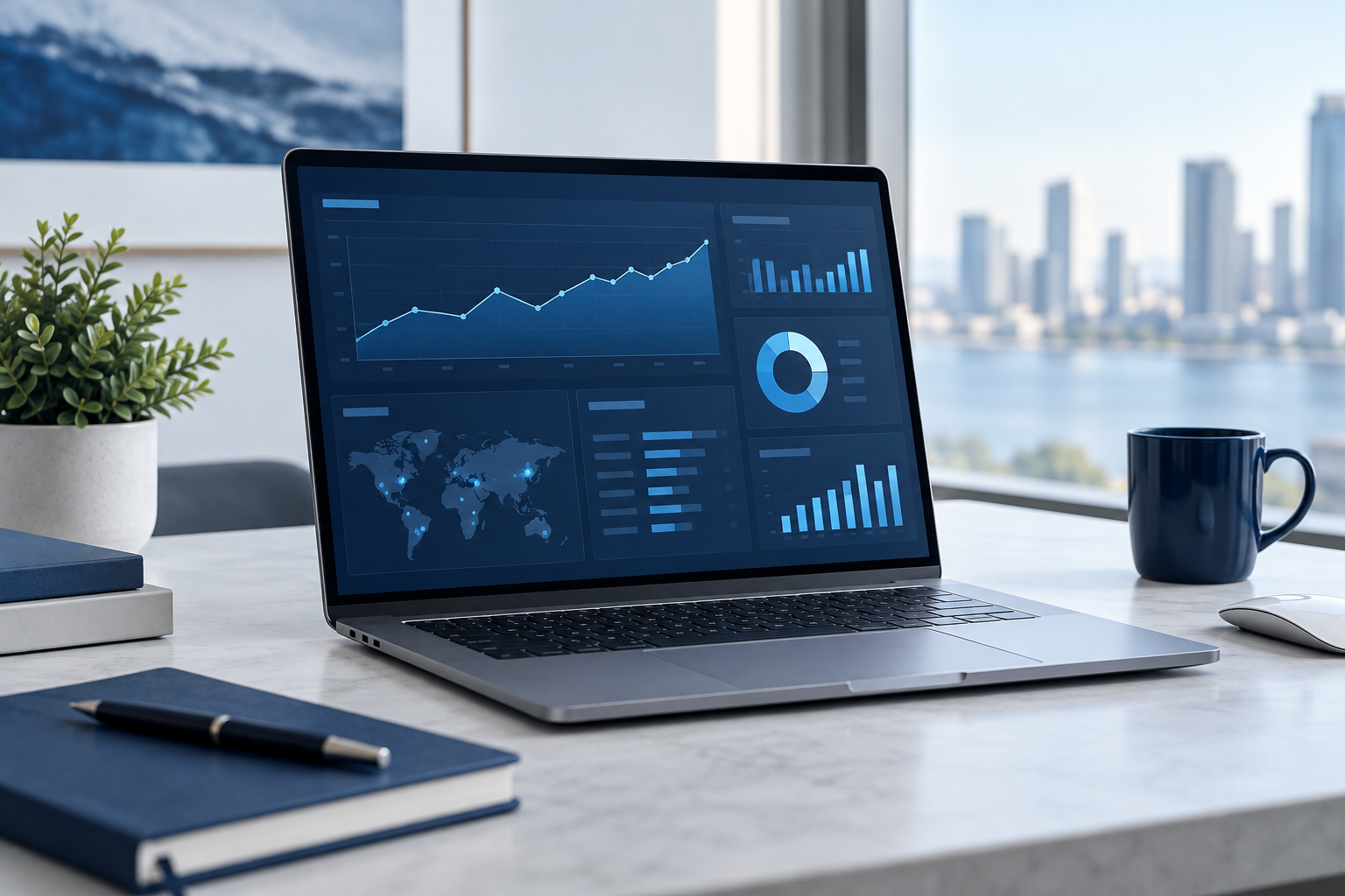 Analytics portal displayed on a laptop
